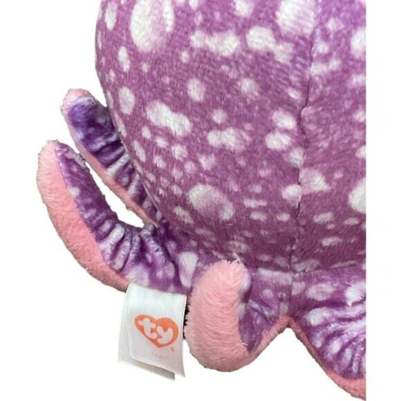 Ty Beanie Boos Octopus Plush Toy With Big Eyes & Spotted Pattern - Picture 4 of 7